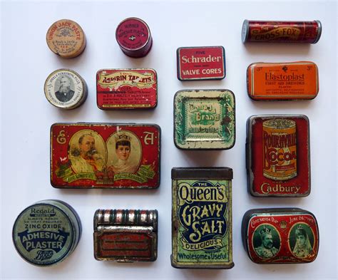 old metal tin that went around the house|charming antique tins.